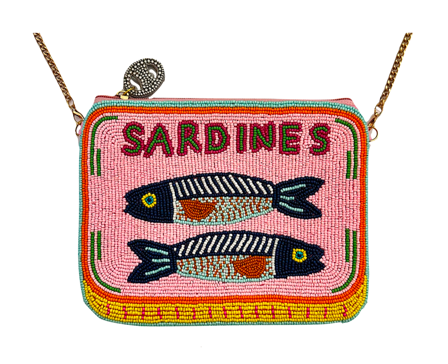 Lily Posh Sardines Mini Clutch Crossbody Beaded Bag