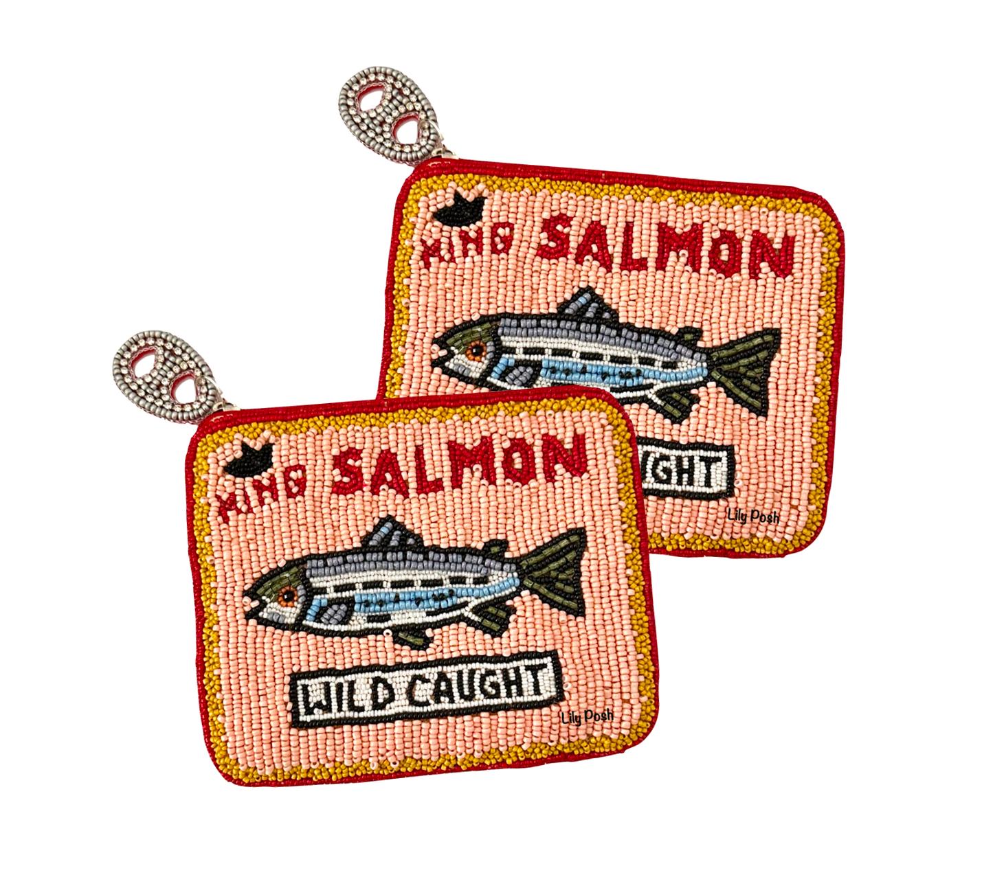 Lily Posh Beaded Salmon Coin Purse