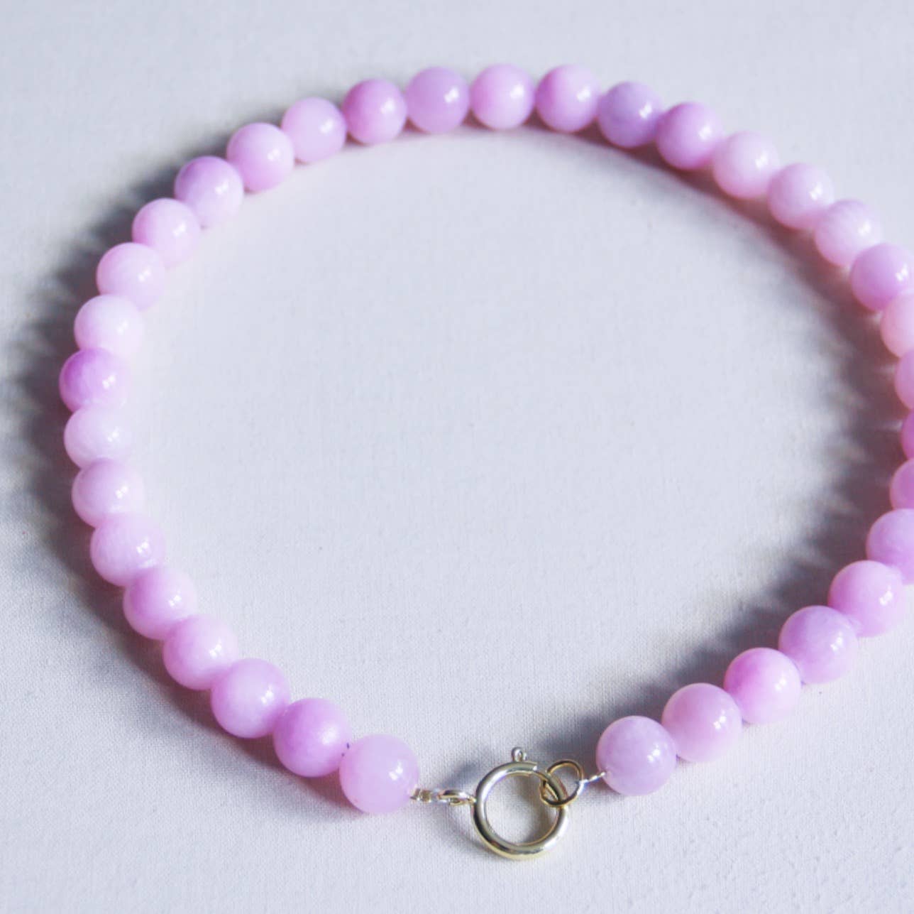 XL Natural stone bead necklace  - lilac