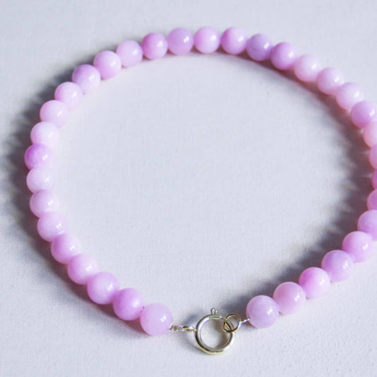 XL Natural stone bead necklace  - lilac
