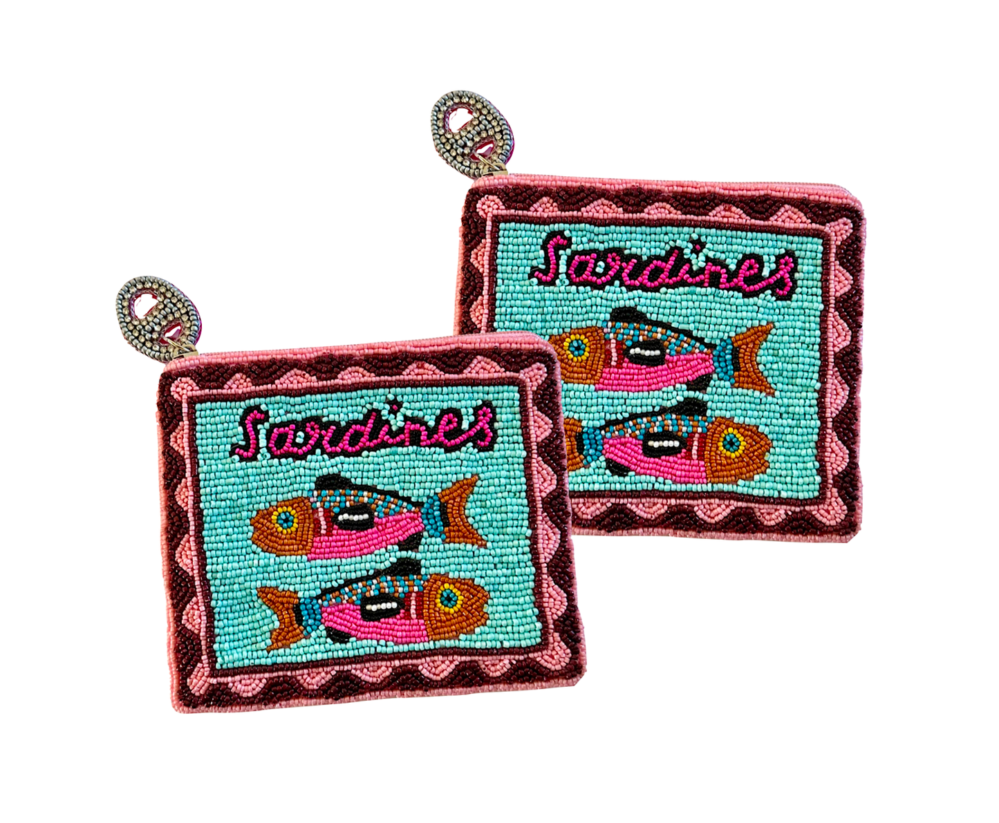 Beaded Sardines Coin Purse Lily Posh, Seed Bead Coin Pouch