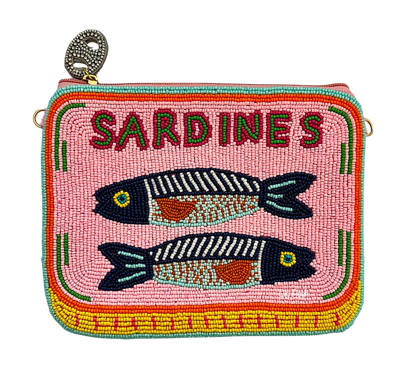 Lily Posh Sardines Mini Clutch Crossbody Beaded Bag
