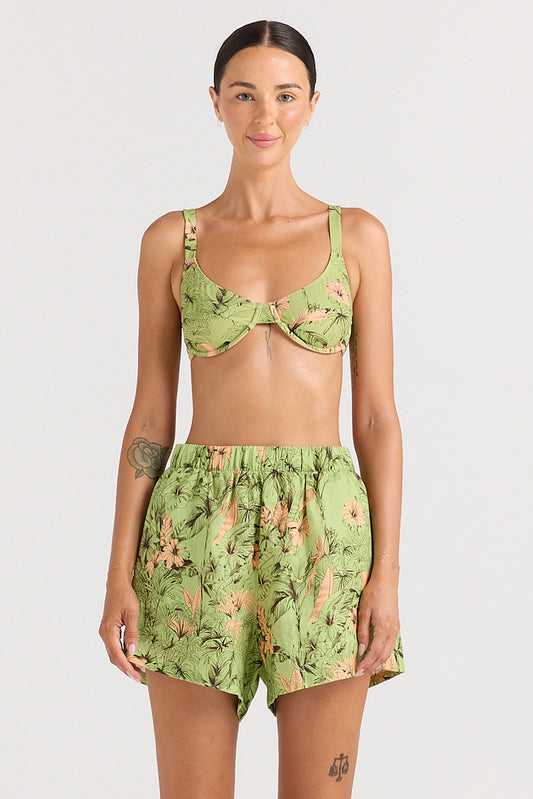 Tropico 100% Linen Slit Short - Margarita