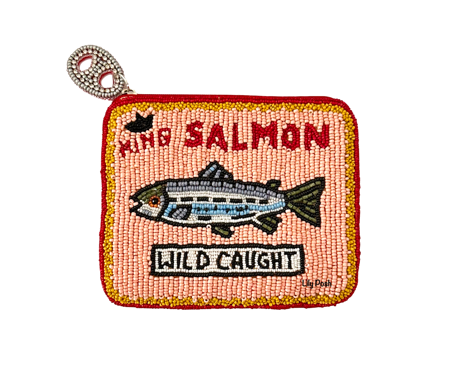 Lily Posh Beaded Salmon Coin Purse