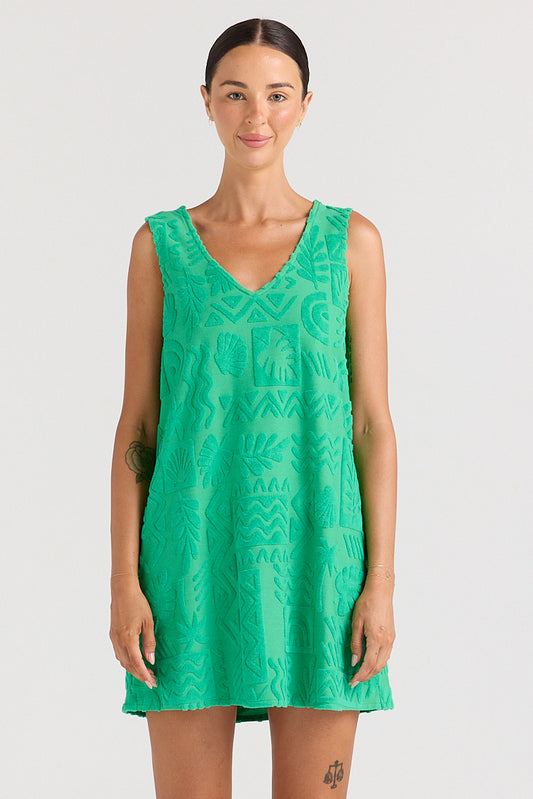 Mai Tai V Tunic Towelling Dress - Ivy