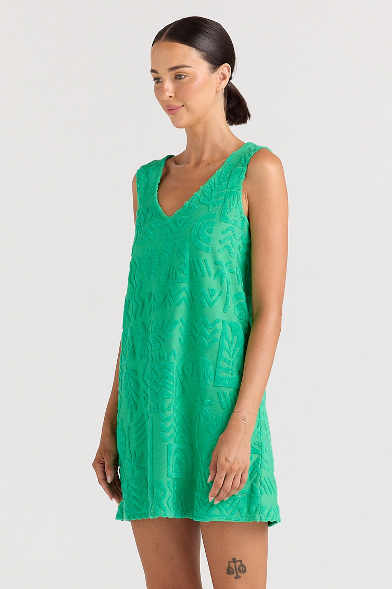 Mai Tai V Tunic Towelling Dress - Ivy